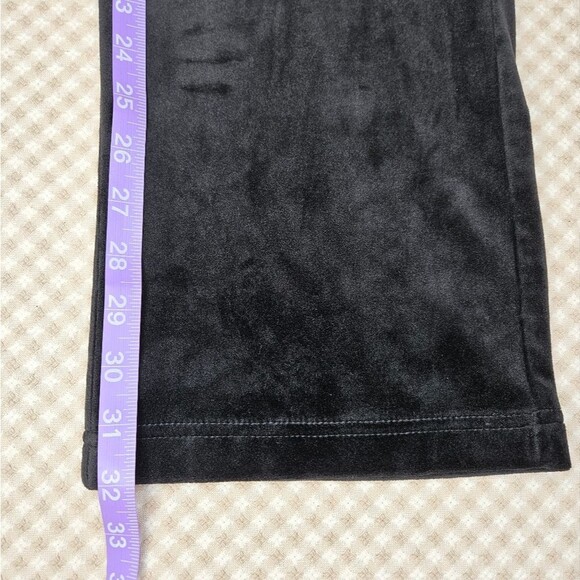 Juicy Couture Black Velour Bright Rhinestone Juicy Pull On Elastic Waist Pants - Picture 11 of 11